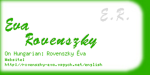 eva rovenszky business card